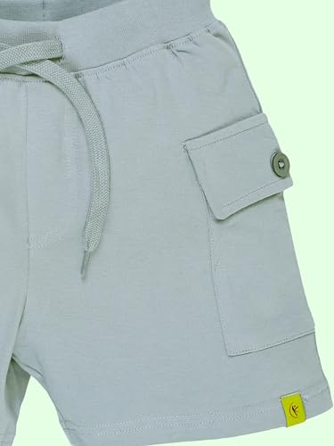 Image of KiddoPanti Boys 100% Cotton Knitted Above Knee Length Basic Cargo Shorts