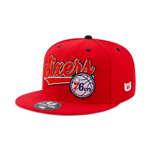 Ultra Game NBA Official Youth 8-20 Snap Back 3D Embroidered Team Logo Baseball Cap Hat Philadelphia 76ers Team Color 1SIZE