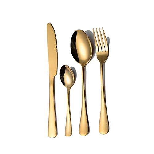 Couverts de table noirs et dorés incluant fourchettes couteaux cuillères
