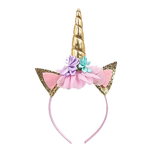 GOODIEBOX Kids Girls Hair Accessories Cute Girls Flower Cat Ears Unicorn Headbands Children Headwear Photo Props Hairbands Easter Day (Pink and Gold MITI) (B0C1VZPXJ3) Amazon Price History, Amazon Price Tracker