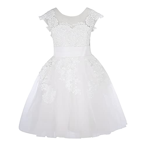 Generic Flower Girl Dress First Communion White Lace Clothing Kid Toddler Elegant Wedding Bridesmaid Pageant Prom Dress - Main Image