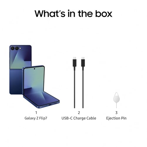 Image of Samsung Galaxy Z Flip7 5G Smartphone with Galaxy AI (Blue Shadow, 12GB RAM, 256GB Storage), Ultra Sleek Design with 50MP High-Resolution Camera, Exynos 2500, Google Gemini Other Offers