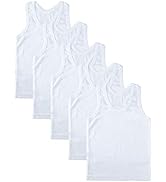 Allure Maek 5 Pack Toddler Kids Cotton Tank Top Undershirts Boys or Girls Soft Undershirt Tees