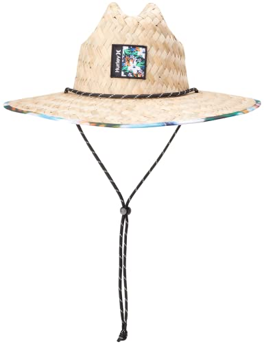 Hurley Sombrero de paja para hombre - Channel Islands Lifeguard Straw Sun Hat, Negro, talla única