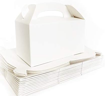 MintieJamie Treat Boxes Plain White Party Favor Boxes 6.25X3.5X3.5 inches Pack of 24pcs Premium Grade Party Supplies Boxes, Thicken Material Favor Boxes, Kids Goodie Box for Birthday, Shower, Events