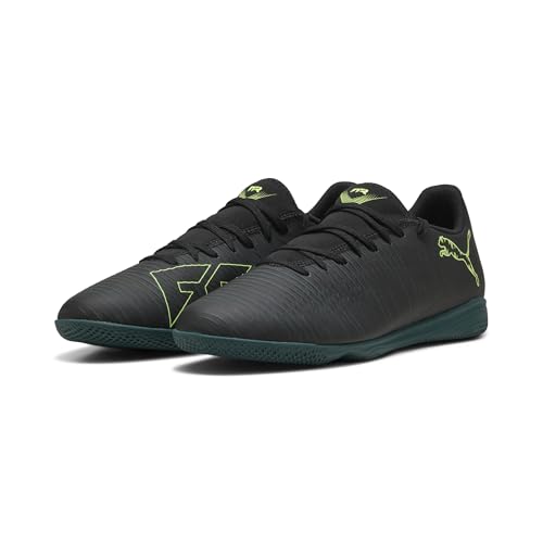 Image of PUMA Men's Future 8 Play Indoor Training Soccer Shoes, Black-Fizzy Light-Green Terrain AH25, 14 Future 8 Play It