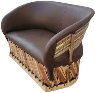 Love Seat Equipal Furniture Sofa Handmade by Equipales San Jose Red Color Mexican Furniture Traditional Style Ideal for Your Home, House, Garden, Restaurant, Hotel, Equipal