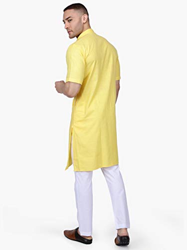 Image of Rajubhai Hargovindas Men's Premium Cotton Half Sleeve Solid Kurta