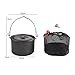 Hard Anodized Aluminum Hanging Pot, 4L Lightweight Camping Cookware for Group Outdoor Cooking – Non-, Fast-Heating, Compact Backpacking Pot(Black lid)