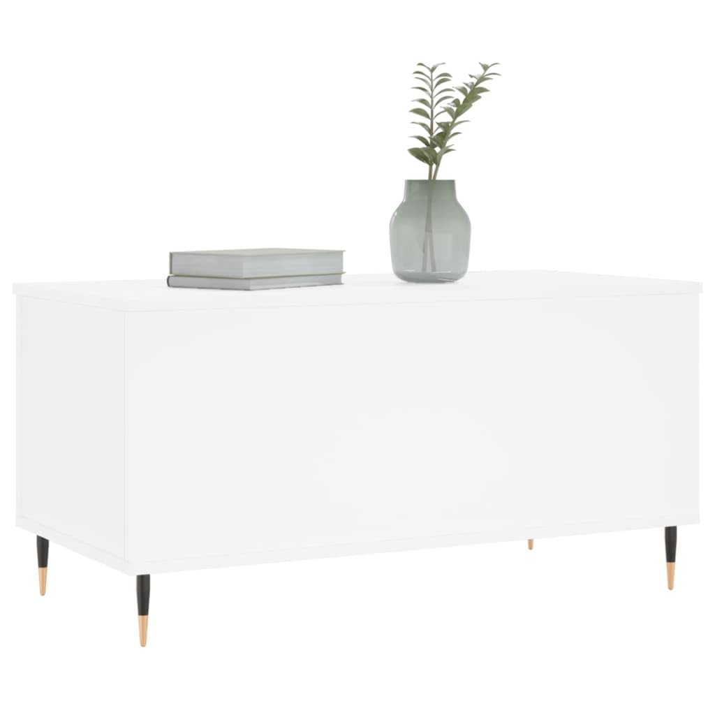 Homgoday Tavolino da caffè bianco 90 x 44,5 x 45 cm, in legno ingegnerizzato, tavolino da tè per soggiorno, sala d'accoglienza degli ospiti, camera da letto e ufficio mobili tipo 1