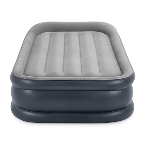 Intex Twin Air Mattress With Built In Pump - 16.5" Dura-Beam Plus Deluxe Raised Pillow Rest Twin Blow Up Mattress With Wholesalehome Inflatable Pillow For Camping, Travel And Home #TOP5