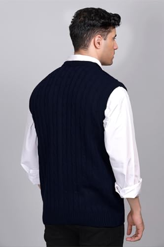 Image of V Neck Cardigans for Men - Woolen Sleeveless Sweater for Man Winter Wear