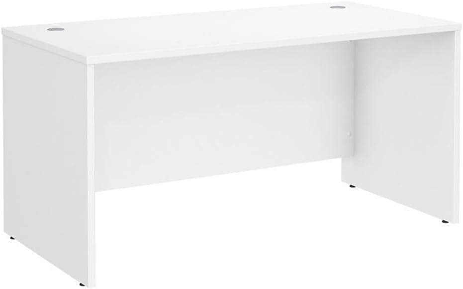 Scranton & Co 60" x 30" Contemporary Engineered Wood Computer Desk, White Finish, Thermally Fused Laminate, Cable Management, Modern Professional Office Desk, Durable Workstation