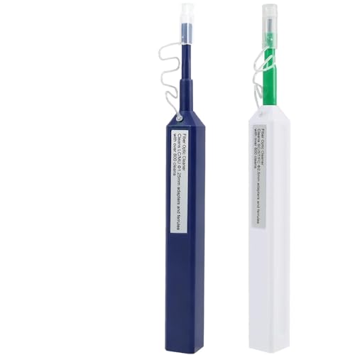 2 Piezas Limpiador de Fibra Optica, Fiber Optic Cleaning Pen,Fibra Optica 1.25 mm LC/MU y 2.5 mm SC/ST/FC, Herramientas de Fibra Óptica,Más de 800 Usos, Operación de un clicks, Limpiador de Cable de F