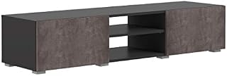 Amazon Brand - Movian Lijoki 2-Door 1-Shelf TV stand, 140 x 42 x 31 cm, Black Concrete Effect