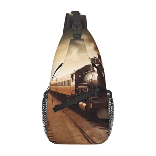 Bolsa cruzada de pecho para hombro, mochila diagonal negra miniatura 1