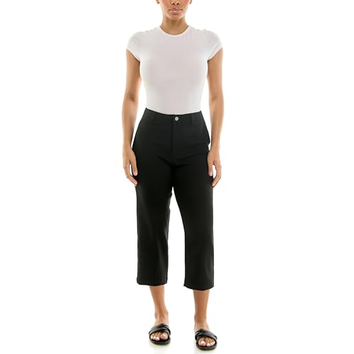 Zac & Rachel Women's Fly Front Capri Length Pant with Techdured Dot Millenium Fabric2