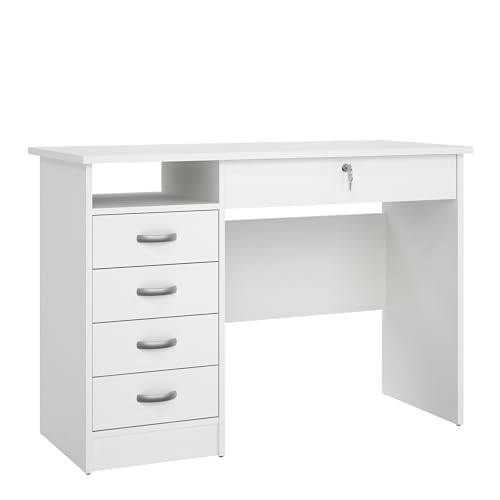 Furniture To Go Function Plus Desk 5 Drawers in White