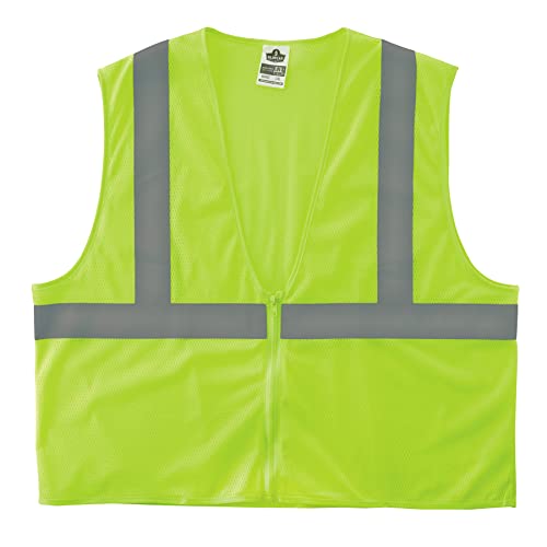 Image of Ergodyne GloWear Hi-Vis Safety Vest - Type R, Class 2, Orange, Mesh, Zipper, Regular Fit, Adult, Unisex, Safety Vest