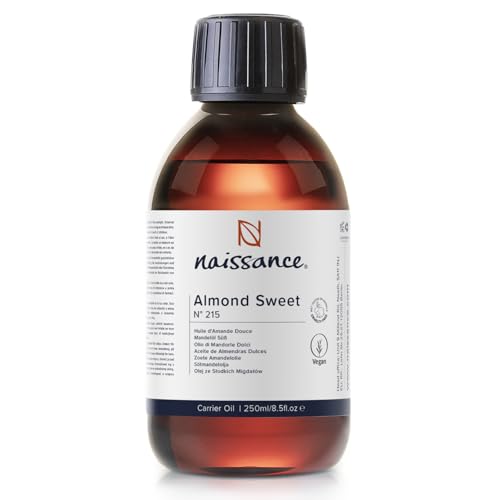 Naissance Olio di Mandorle Dolci Naturale (No. 215) - 250ml - Vegan, senza OGM - Ideale per l’Aromaterapia, Massagio - Idratante Per Corpo, Viso, Labbra, Capelli, Pelle, Barba e Cuticole