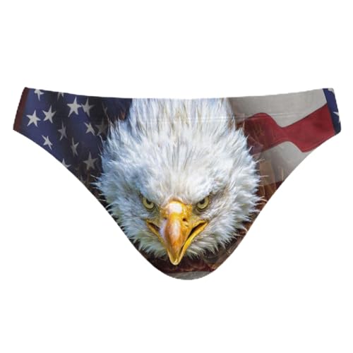 Men Swim Trunk Bald Eagle American Flag 4Th of July Swimsuit Swimwear Swim Briefs S 20410298