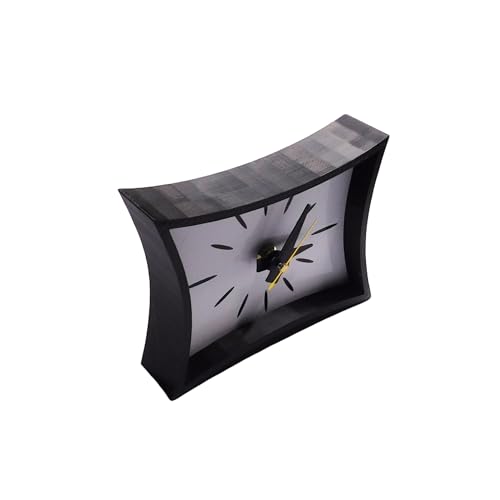 Mid Century Modern Sunburst Wall Clock – Retro Gold Atomic Starburst Design, Vintage Style Wall Decor, Quartz Movement, 3D Printed Wall Clock for Living Room, Kitchen, or Office (Black)