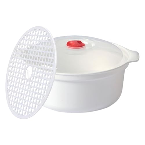 Vaporizador para microondas, utensilios de cocina – con tapa, mango antideslizante antiquemaduras, cuenco de vapor para microondas, para fideos, albóndigas, pan, brócoli vegetal, espaguetis para el