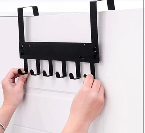 Image of Rorian 1 Pcs Over The Door Hanger, 7 Hook Design Versatile Door Hook Hanger Ideal for Organizing Clothes Perfect Door Hangers for Clothes and Accessories Heavy Duty Carbon Metal Home (Pack of 1)