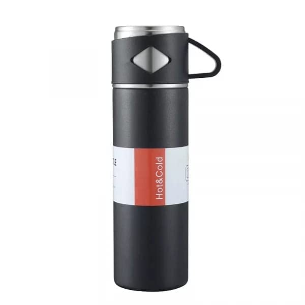 Stainless Steel Double Wall Insulated Hot & Cold Vacuum Flask Bottle with Drinking Cup Assorted Color 500 Ml