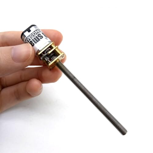 BRINGSMART Threaded Shaft M4 55mm DC Gear Motor 3V 6V 12V Mini Electric Screw Reducer N20 All Metal Gears Motor (1, 12V 100rpm)