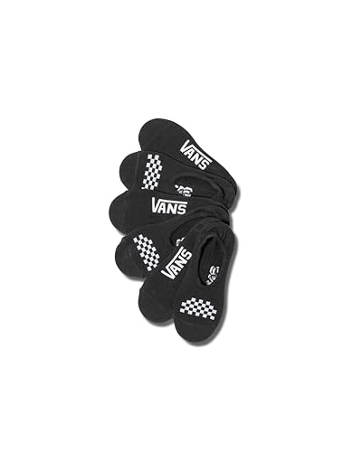 Vans Women's Classic Canoodle Socks (3-Pack) | No-Show Cut, Soft & Stretchy Fabric, Great for Slip On Shoes & Low Top Sneakers, Black/White, 6.5-10