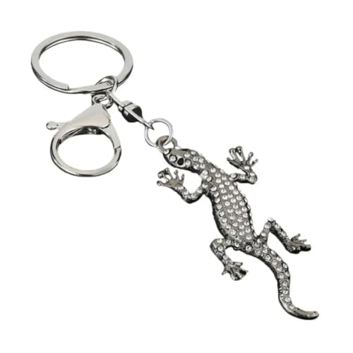 Porte-clés gecko en strass étincelant avec son fermoir homard robuste pour sac