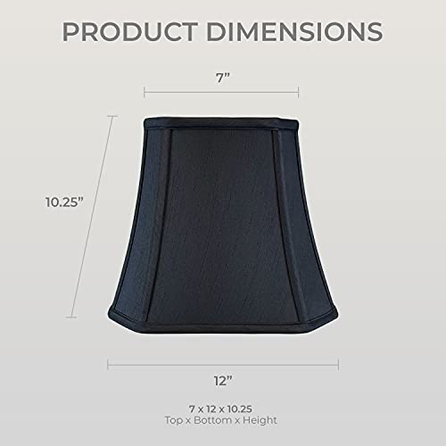 Image of Royal Designs BSO-705-12BLK 7.5 x 12 x 10.25 Square Cut Corner Bell Lamp Shade, Black