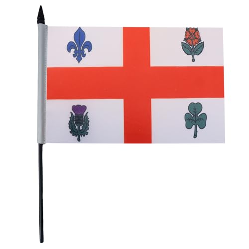 Image of Montreal Table Flag 5'' x 8'' - Canada Desk Flag 21 x 14 cm - Black plastic stick and base - AZ FLAG