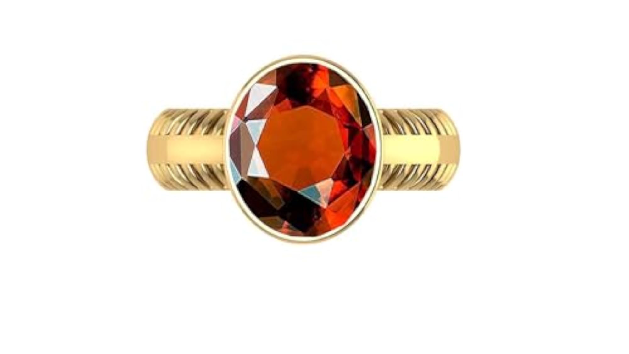 Gomed Hessonite 10.05 Crts Gold Plated Adjustable Ring for Men