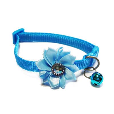 Litvibes Cat Collar Breakaway with Bell,Kitten & Small Dogs Soft Adjustable Collar Safe,Solid & Protection for Cats & Puppies,Cute Kitty Neckband with Flower Design - Light Blue (B0BNJ7YN58) Amazon Price History, Amazon Price Tracker
