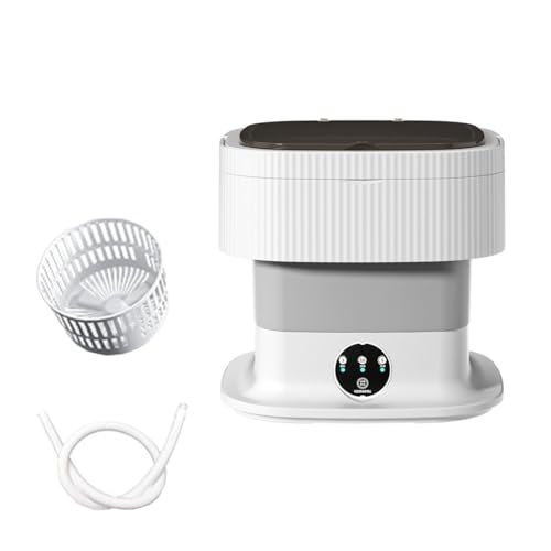 12X12X11in Foldable Washing Machine 10L Large Capacity Washer With Spin Cycle Basket And Drain Hose Travel Washing Machine For Home Dormitories Hotels(Gray)