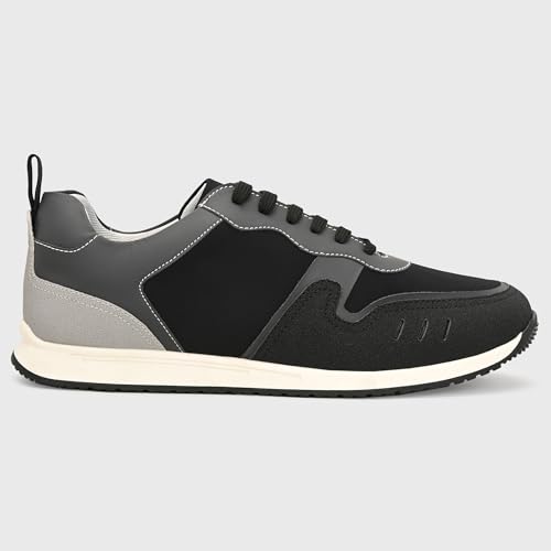 Image of Cruiser Men's Color Block Low-Top Sneakers | Cushioned Insole Comfortable Shoes | Durable TPR Sole with Trendy & Stylish Sneakers | Lace-Up Design with Gum Rubber Sole & Heel Pull-Tab (2654)