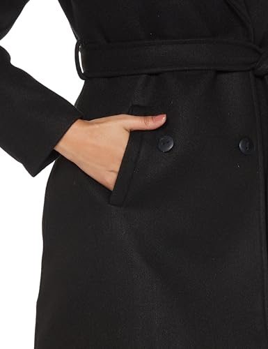 Image of Qube By Fort Collins Women's Semi-Long Tweed Coat with Knitted Finish - Elegant Winter Outerwear for Casual and Formal Looks