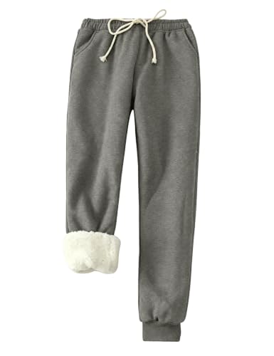 Image of Yeokou Women's Warm Sherpa Lined Athletic Sweatpants Joggers Fleece Pants