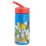 Sonic Sports Water Bottle with Straw and Built-in Handle 410ml