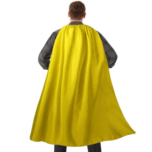 Dajiahao Adult Superhero Cape and Mask for Man and Woman - Halloween Vampire Capes Superhero Party Capes Superhero Costume(yellow-120cm)