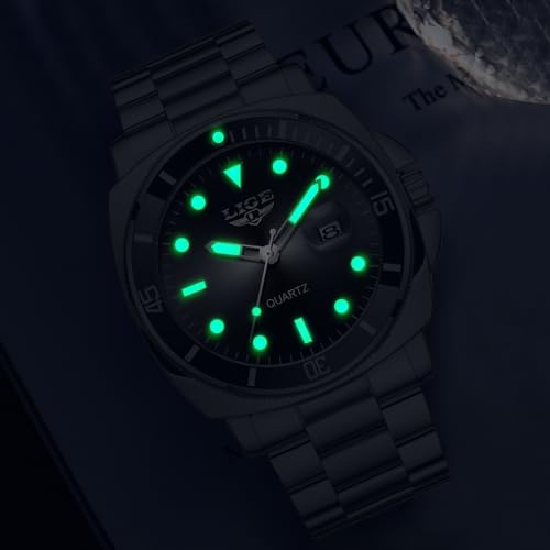 Image of LIGE Mens Roulette Wheel Watches Casino Themed Quartz Analog Watch 3ATM Waterproof Glowing Man Wrist Watches