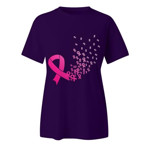 Tee shirt rose Octobre Rose en tissu fluide et manches courtes légères - 4