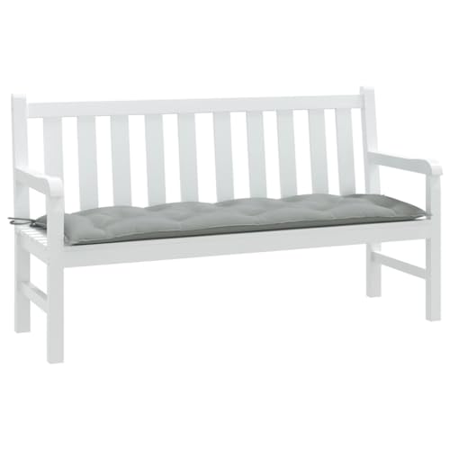 Coussin de banc de jardin 150 cm gris clair matelassé pour assise extérieure