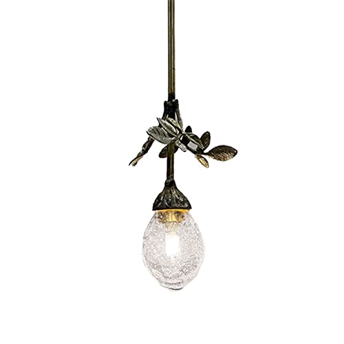 Lampe suspendue LED créative en verre glacé unique pour un éclairage de chevet