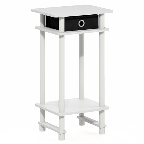 Image of Furinno Turn-N-Tube 3-Tier Toolless Side Table, End Table, White