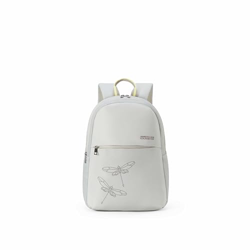 Image of American Tourister Dona | 21 Ltrs | 2 Compartments | Bottle Pocket | Ergonomic Padded Back Panel & Shoulder Straps | High School Backpack | 1 Year International Warranty | Beige Grey