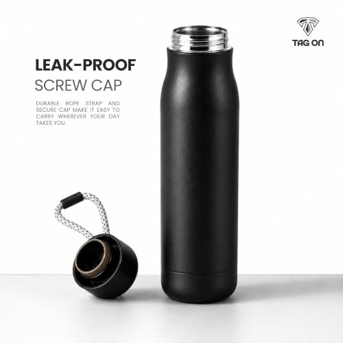 Image of 304 Stainless Steel Water Bottle 500 ml | Hot & Cold | Durable & Leak-Proof | For Office, Home, Kids, School For Women Men | 500ml water bottle | Black