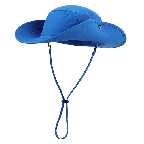 Image of Home Prefer UPF50+ Mens Sun Hat Wide Brim Womens UV Protection Beach Bucket Hat for Fishing Hiking Snap Up Cowboy Hat